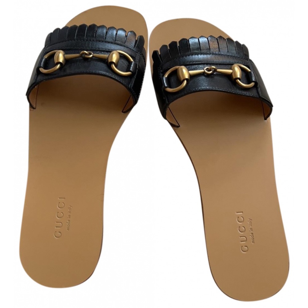 Gucci Black and Gold Sandals